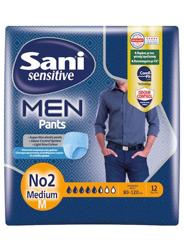 Sani Sensitive Men Εσώρουχα Ακράτειας Medium σε Μπλε χρώμα 12τμχ